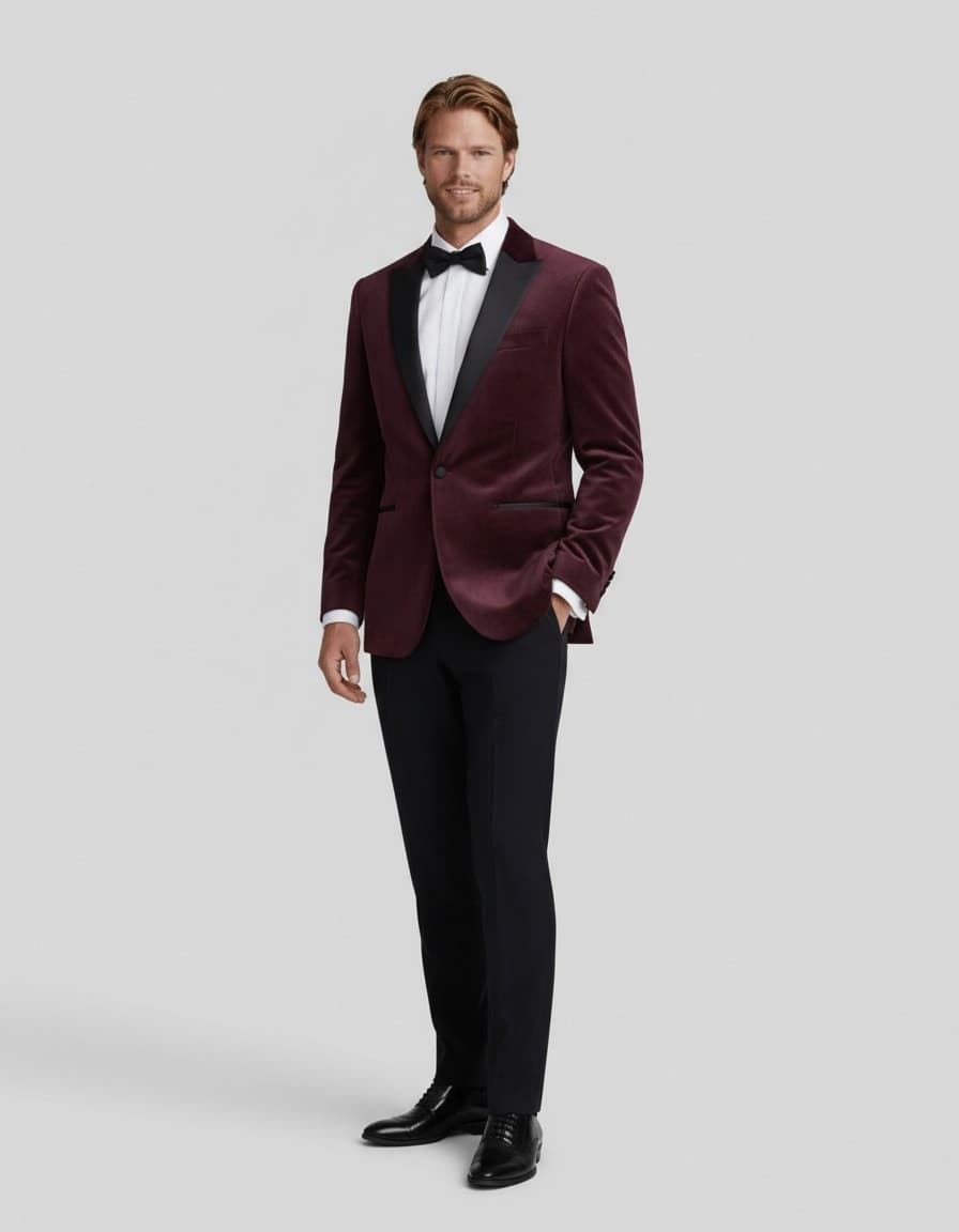 Dinnerjacket velvet — op model