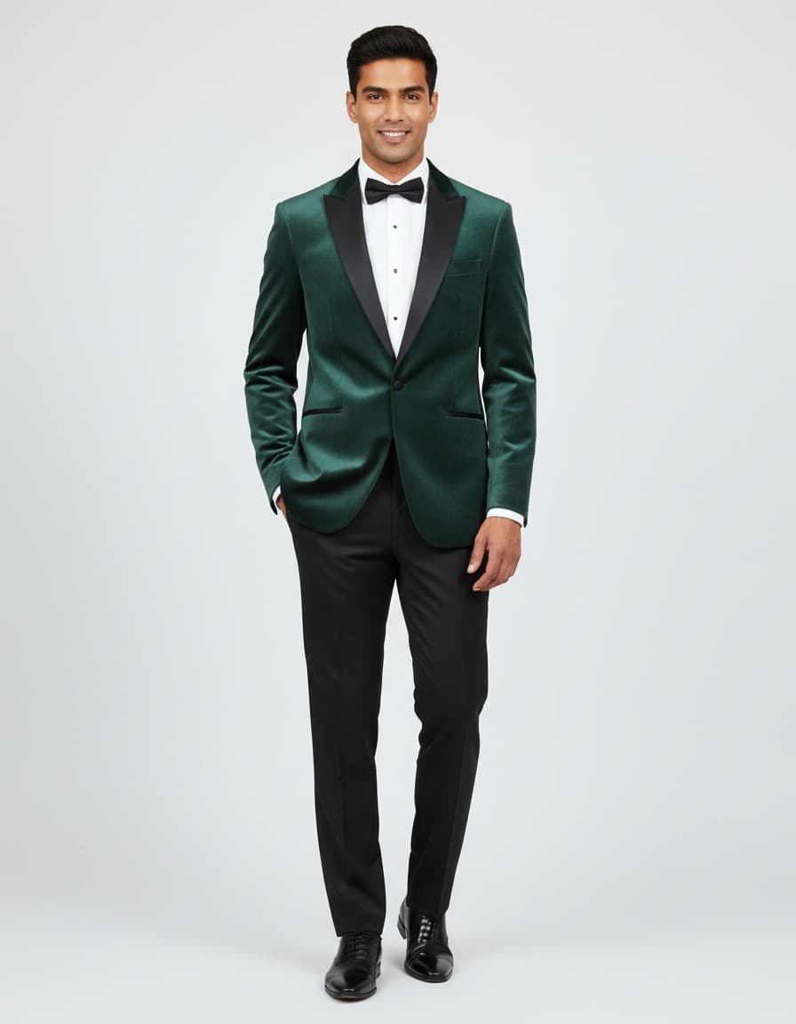 Dinnerjacket velvet — op model