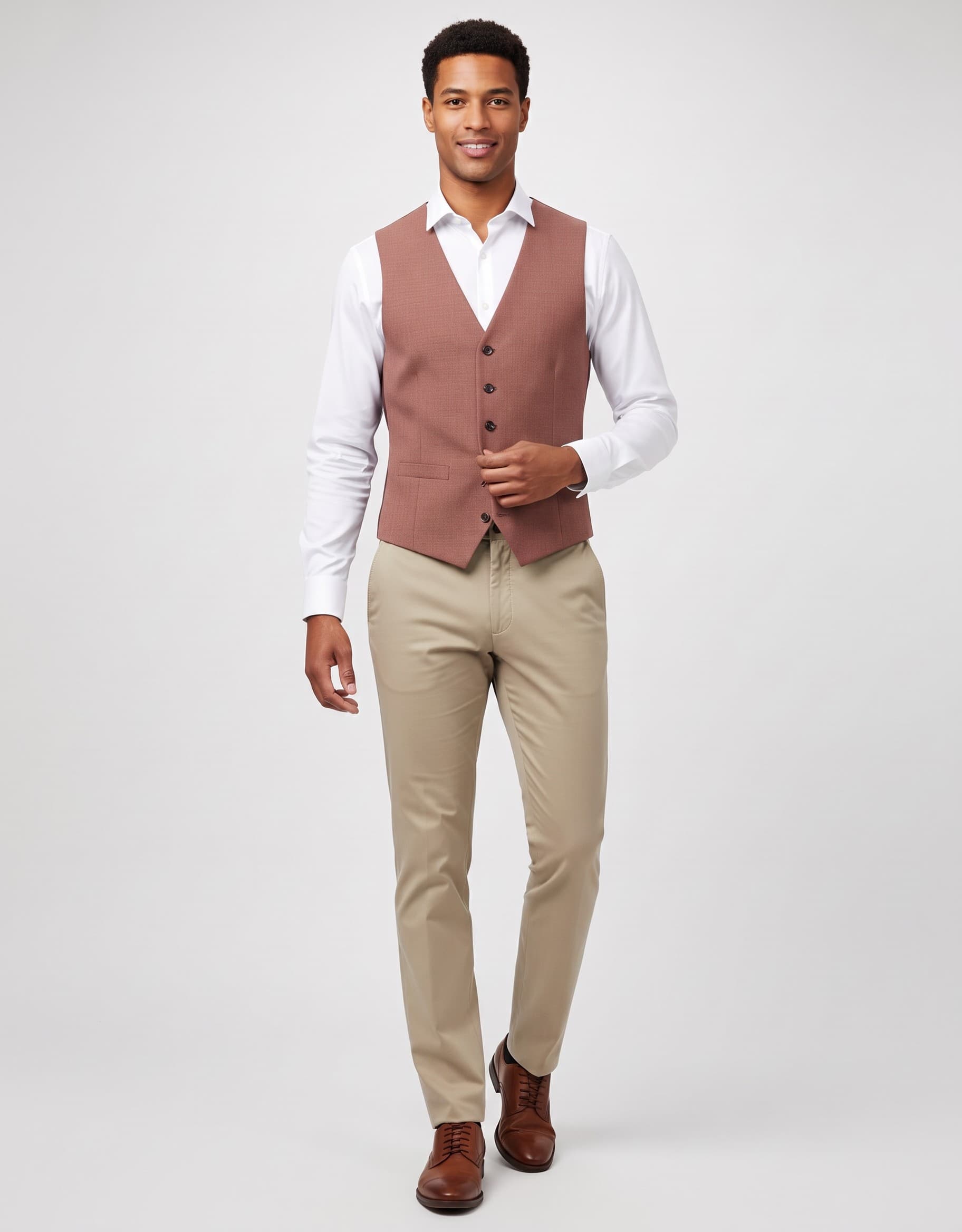 Gilet marron roodbruin — op model
