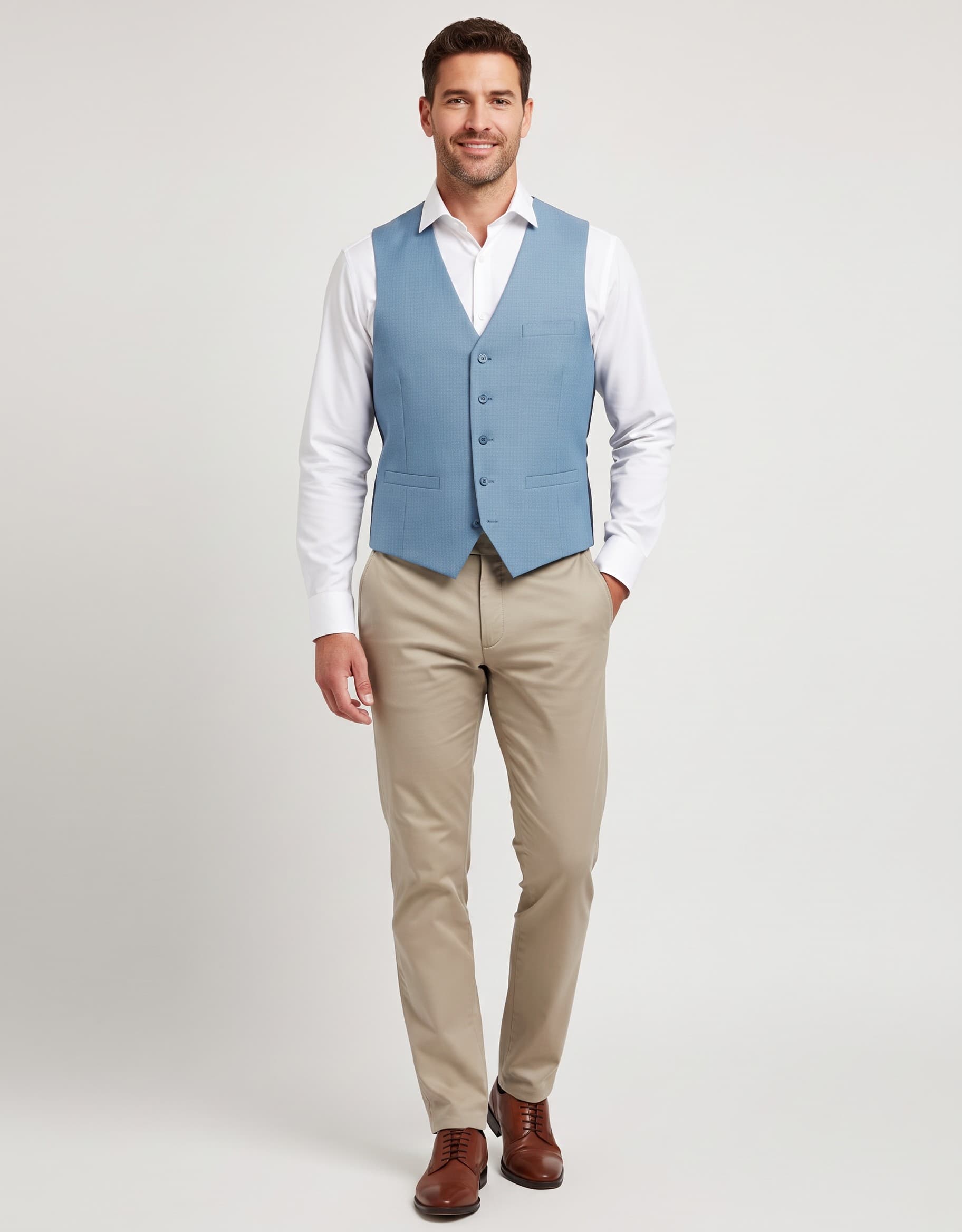 Gilet Petrolblau — op model