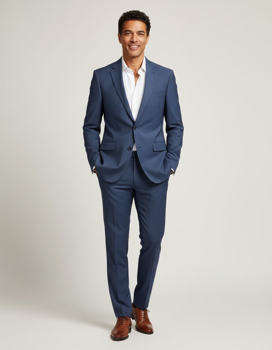 Colbert wolblend royalblue Mix & Match — op model