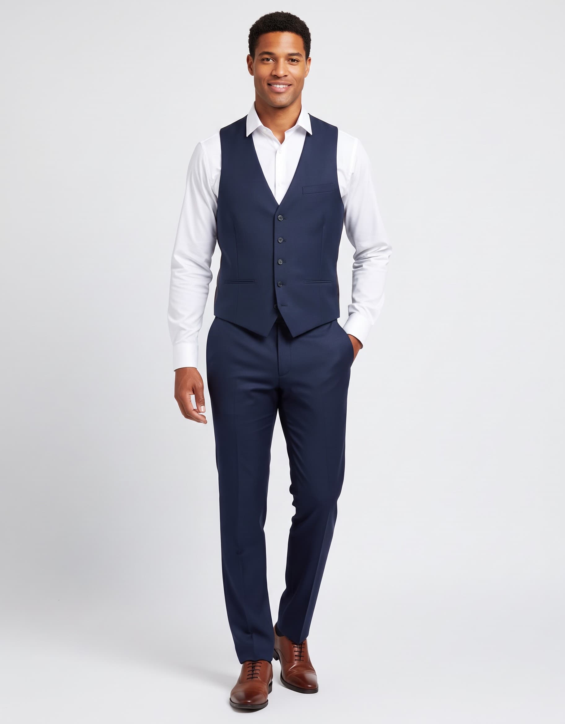 Gilet royalblue Mix & Match — op model