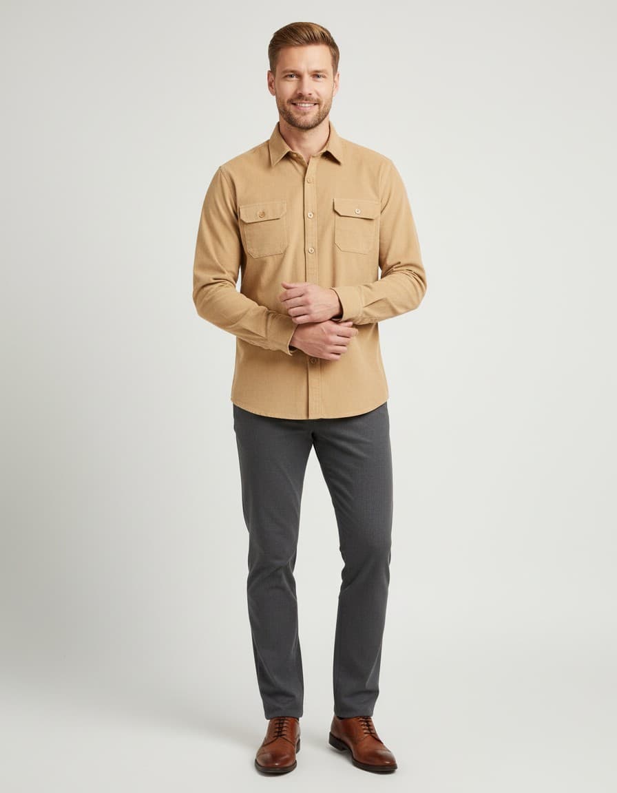 Overshirt corduroy — op model