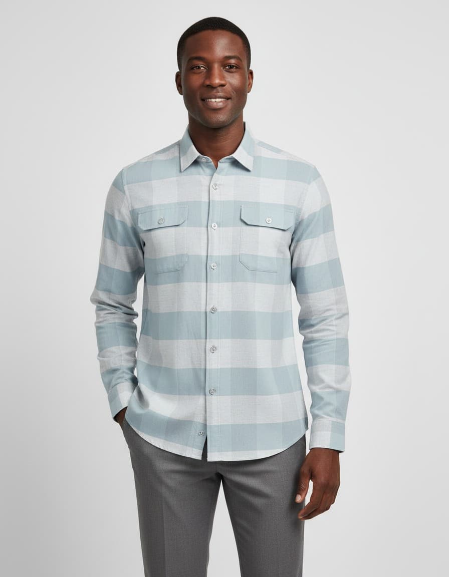 Overshirt Light Grey — on model