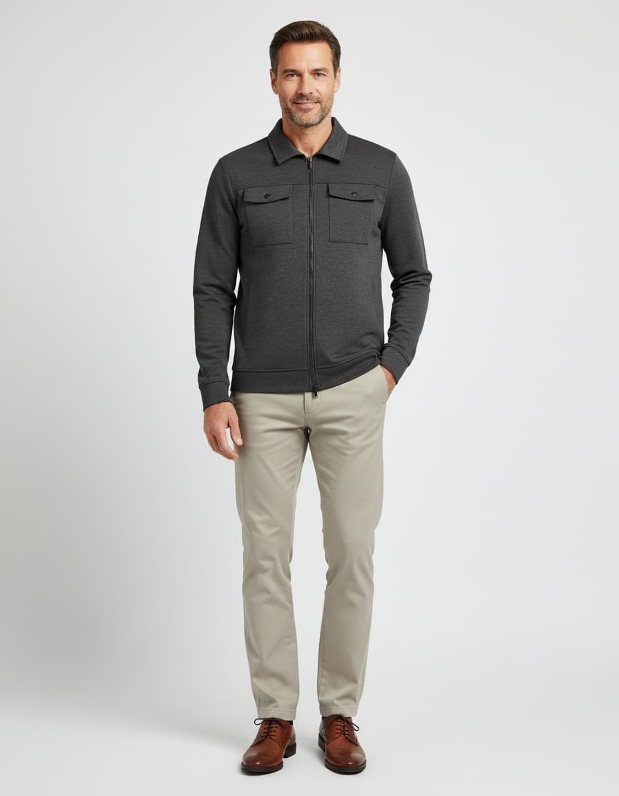 Sweat Overshirt Grey — on model