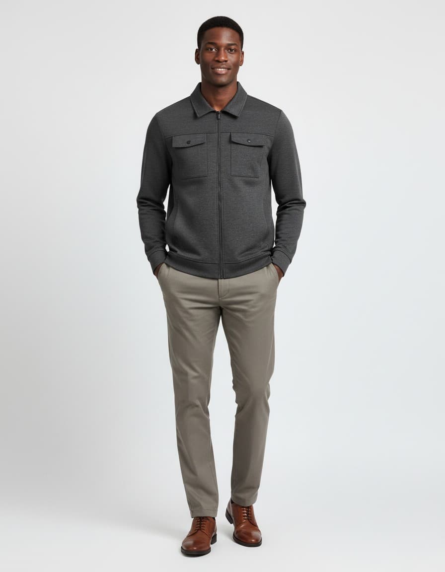 Sweat Overshirt Grey — on model