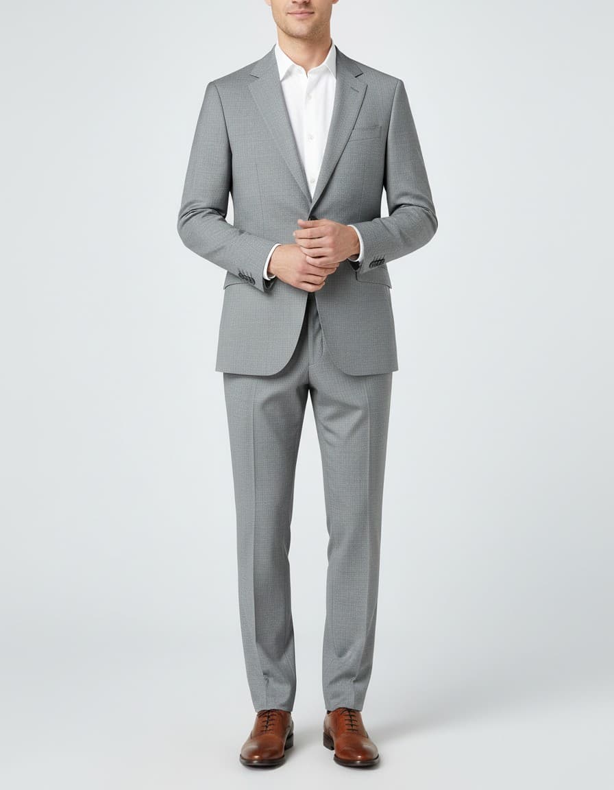 Pak wol sharkskin — op model