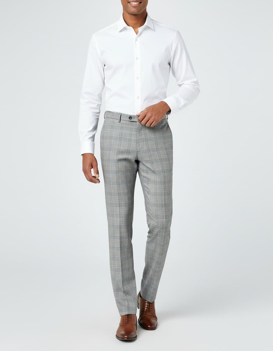 Pantalon overruit grijs-brique
