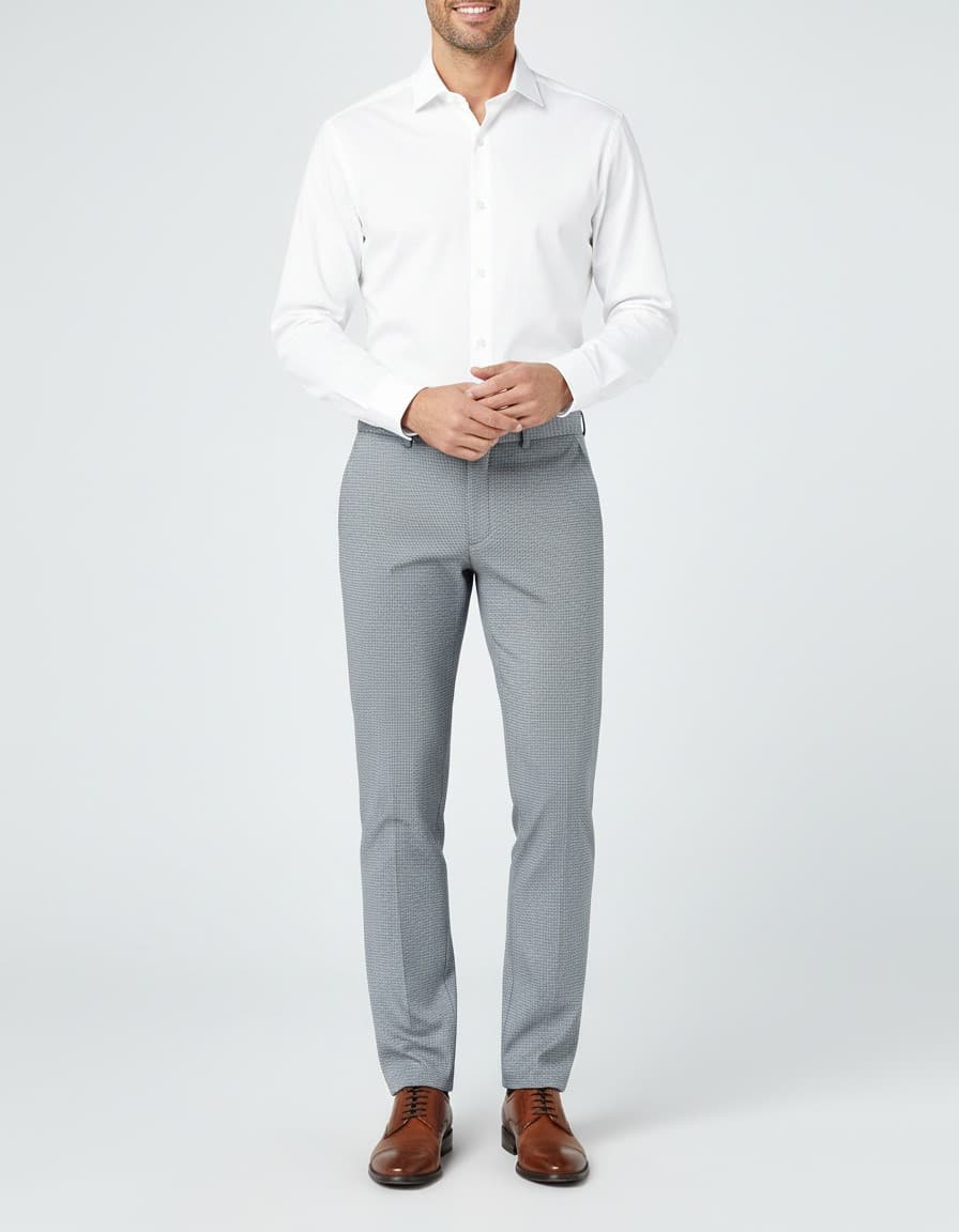 Pantalon pied-de-poule — op model