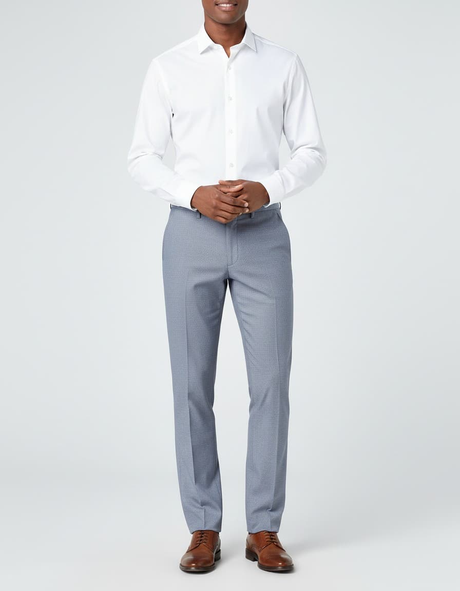 Pantalon stretch — op model