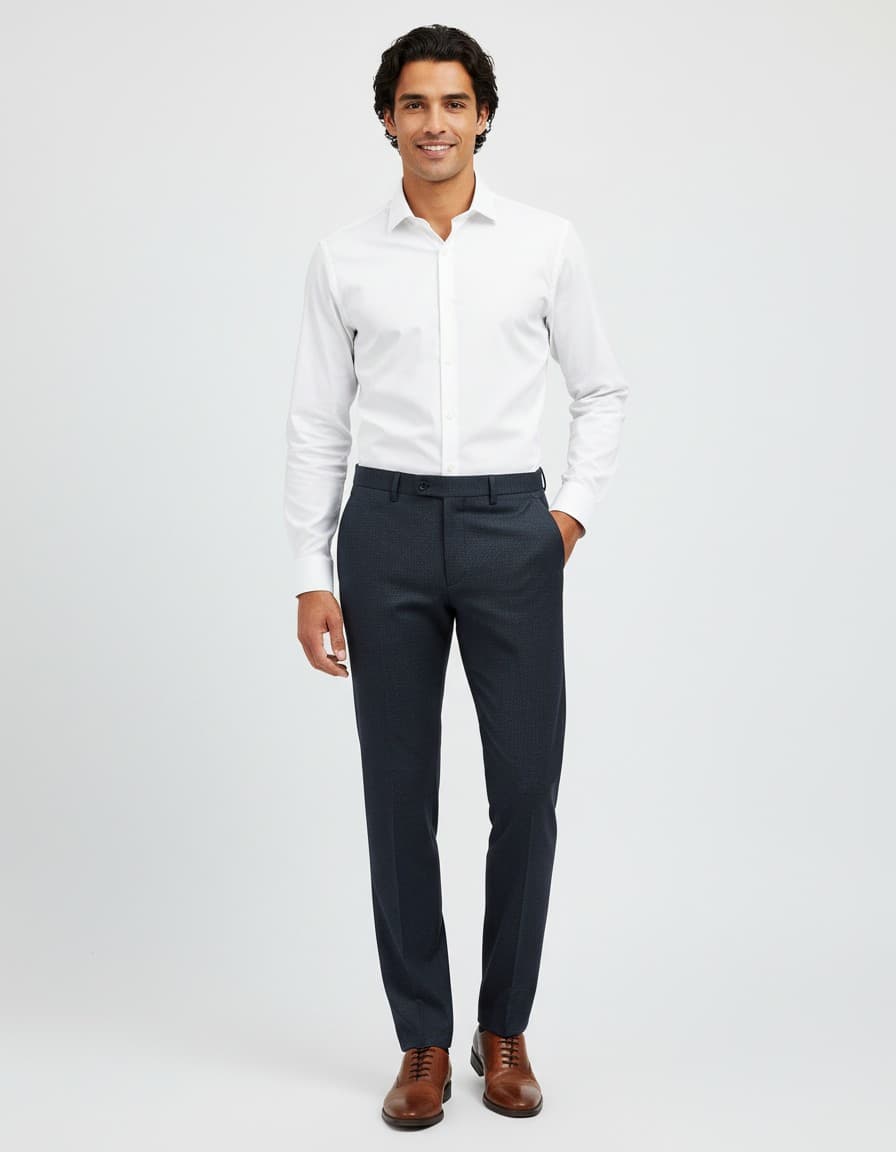 Pantalon stretch miniruit — op model
