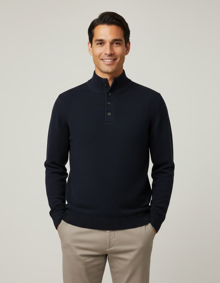 Trui rits-knopen — op model