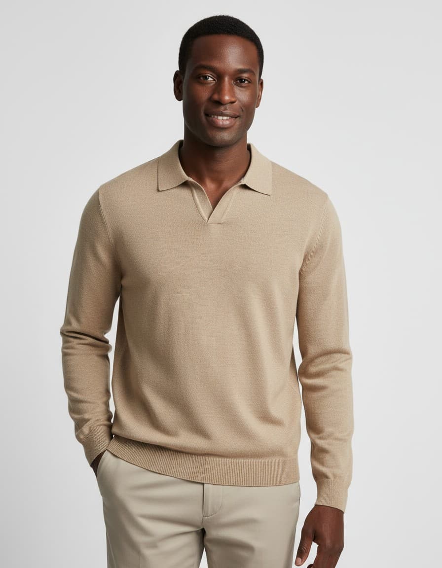 Riva cotton sweater brown — on model