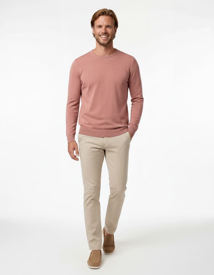 Trui ronde hals katoen — op model