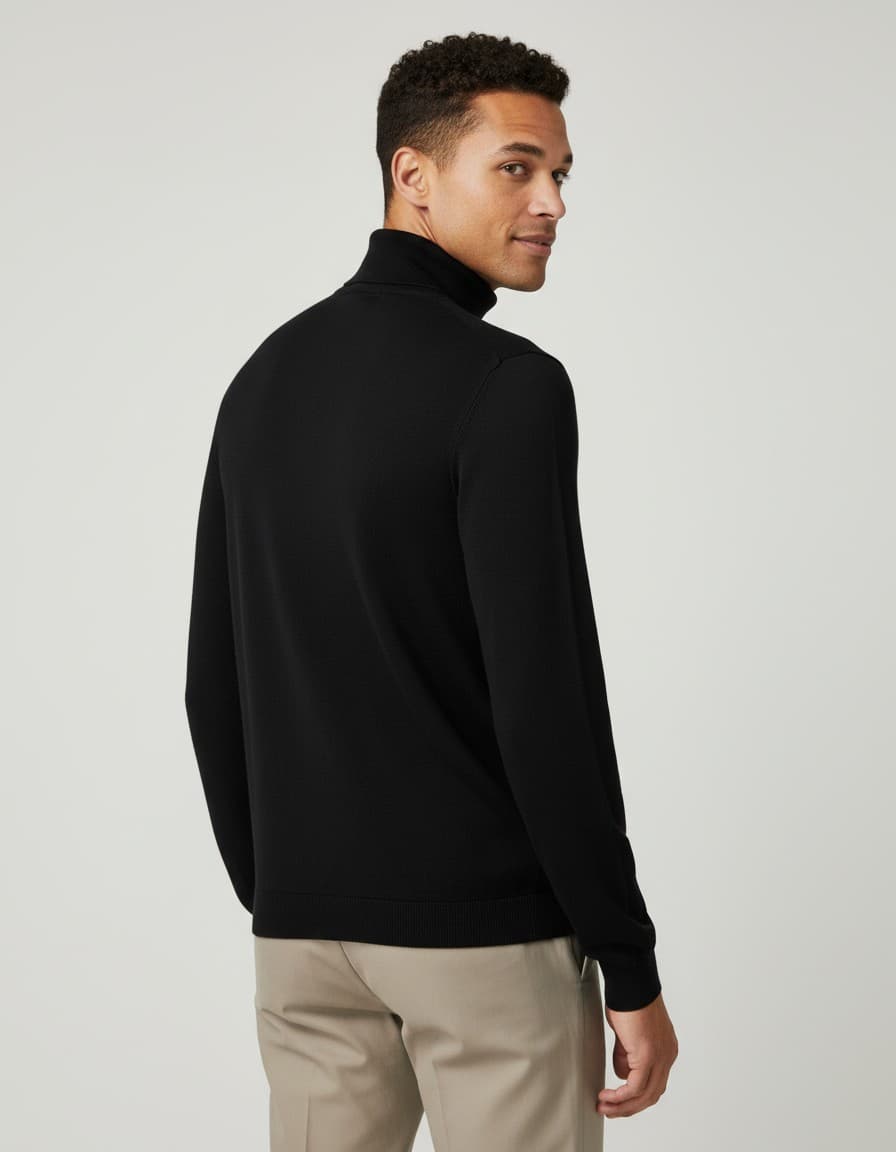 Turtleneck black — on model