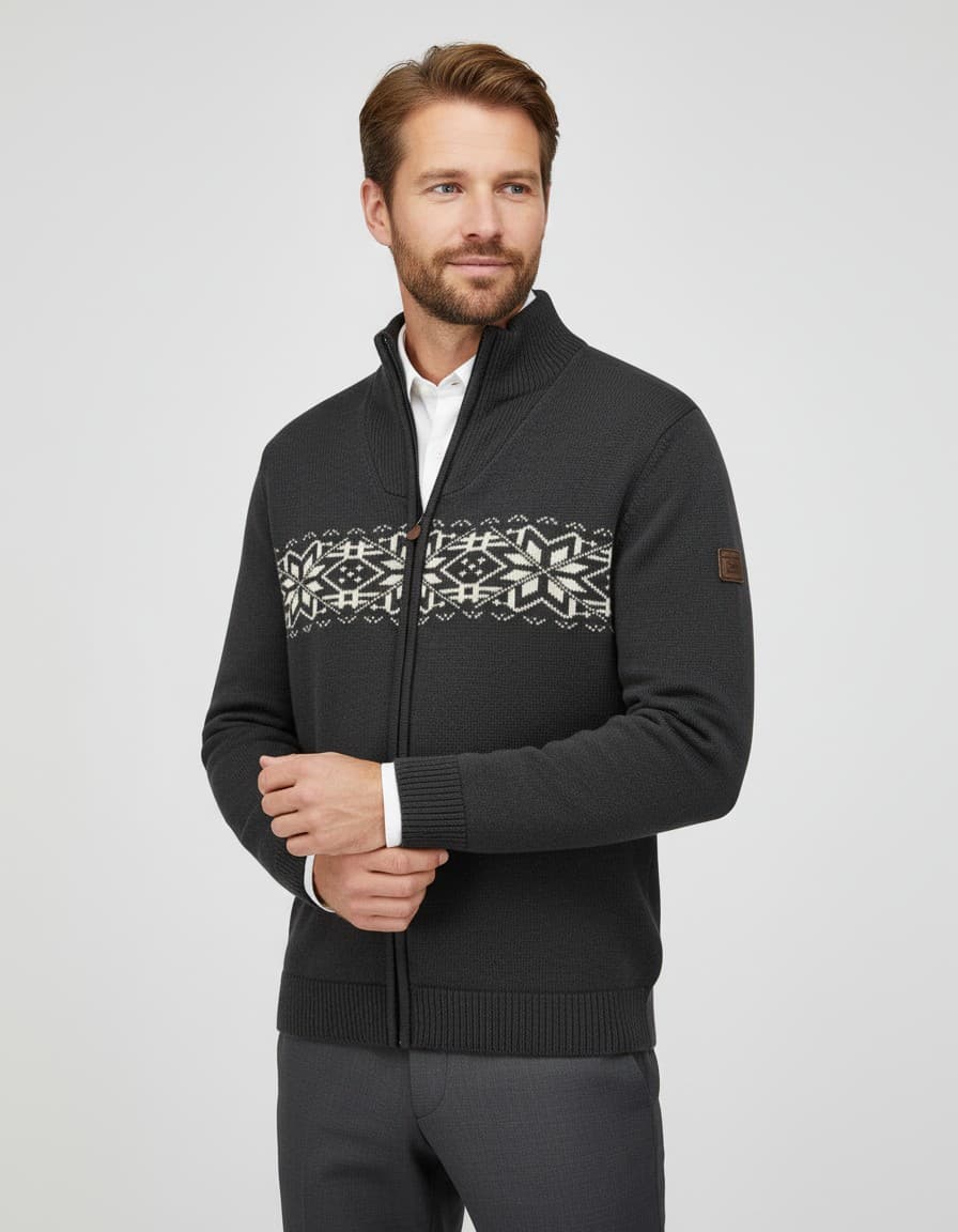 Windbreaker cardigan dark navy — op model