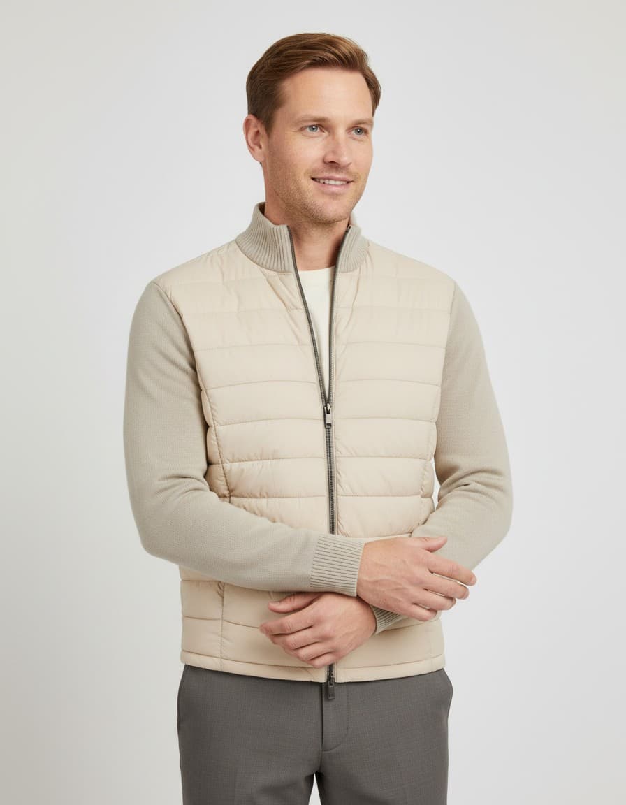 Vest windstopper beige — op model