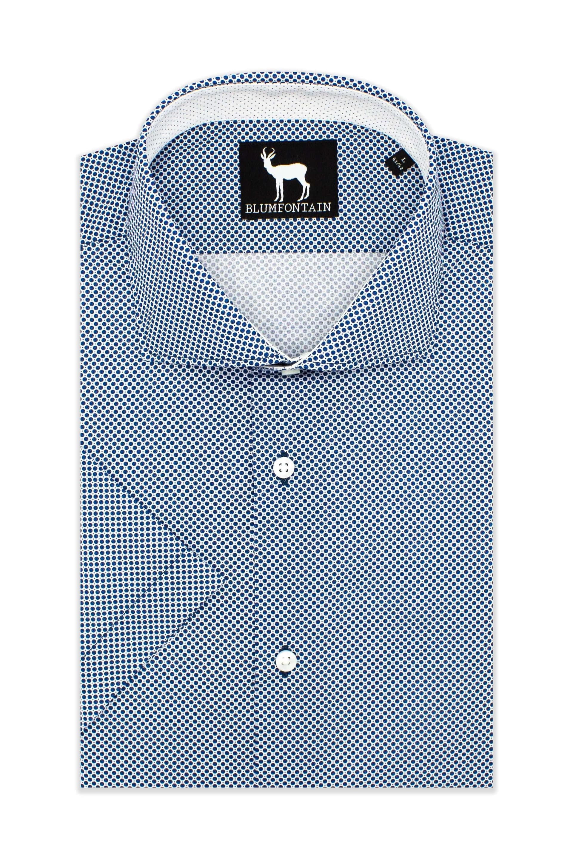 Hemd Blumfontain Kurzarm Minidessin Blau