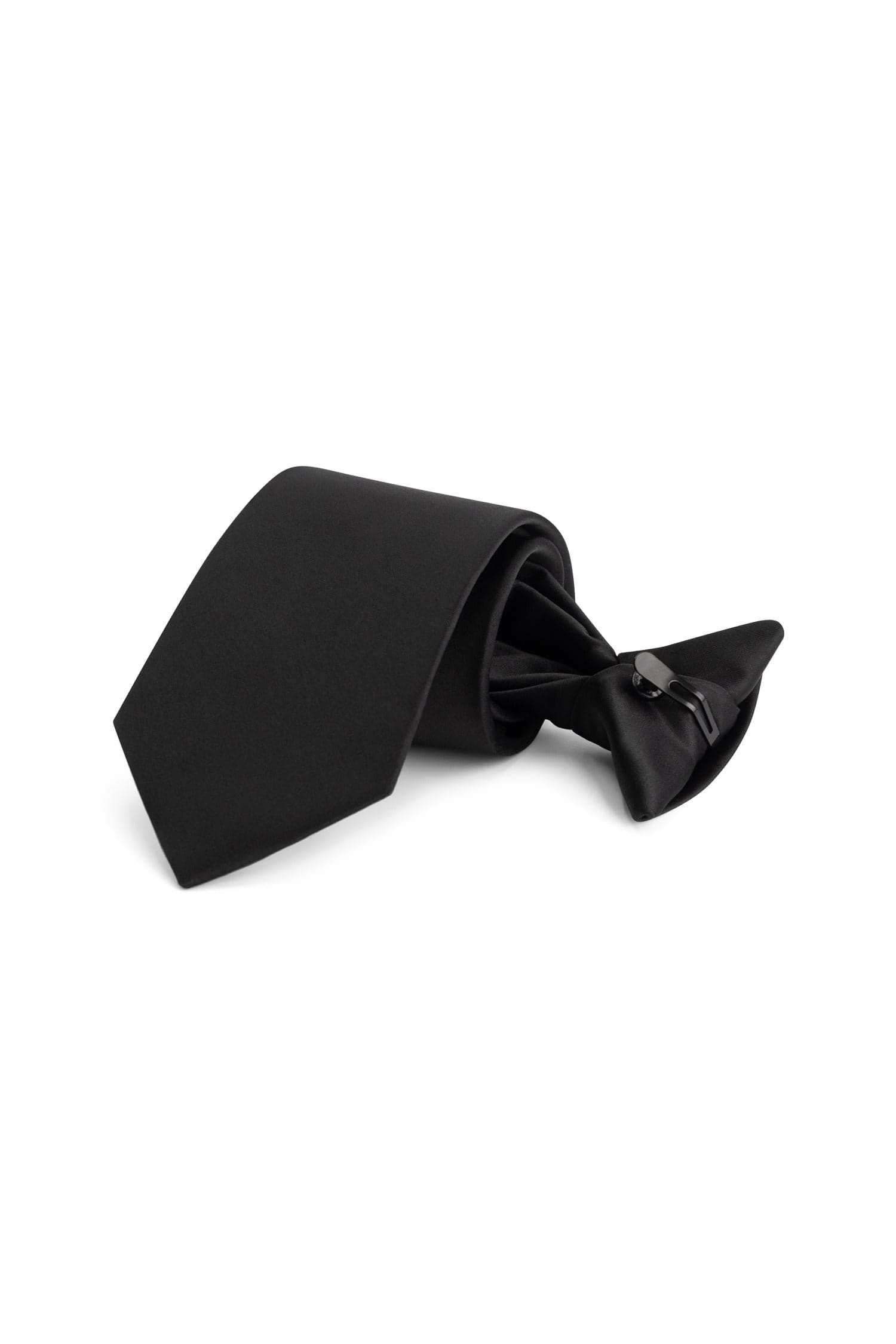 Stropdas clip on zwart - zwarte clip-on stropdas met kreukbestendige sluiting.