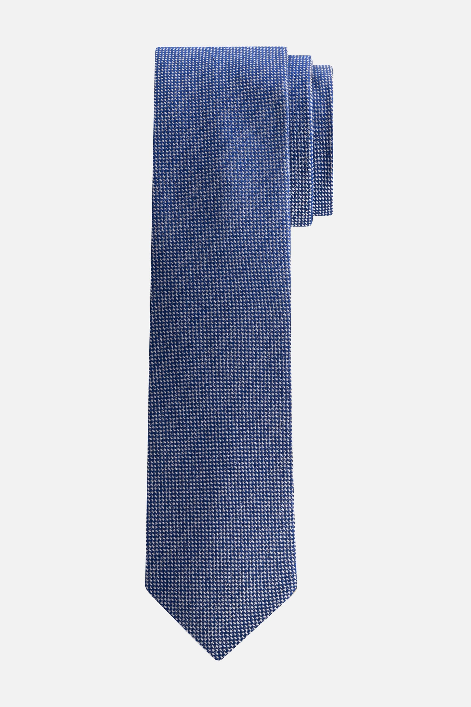 Stropdas zijde gewoven motief blauw