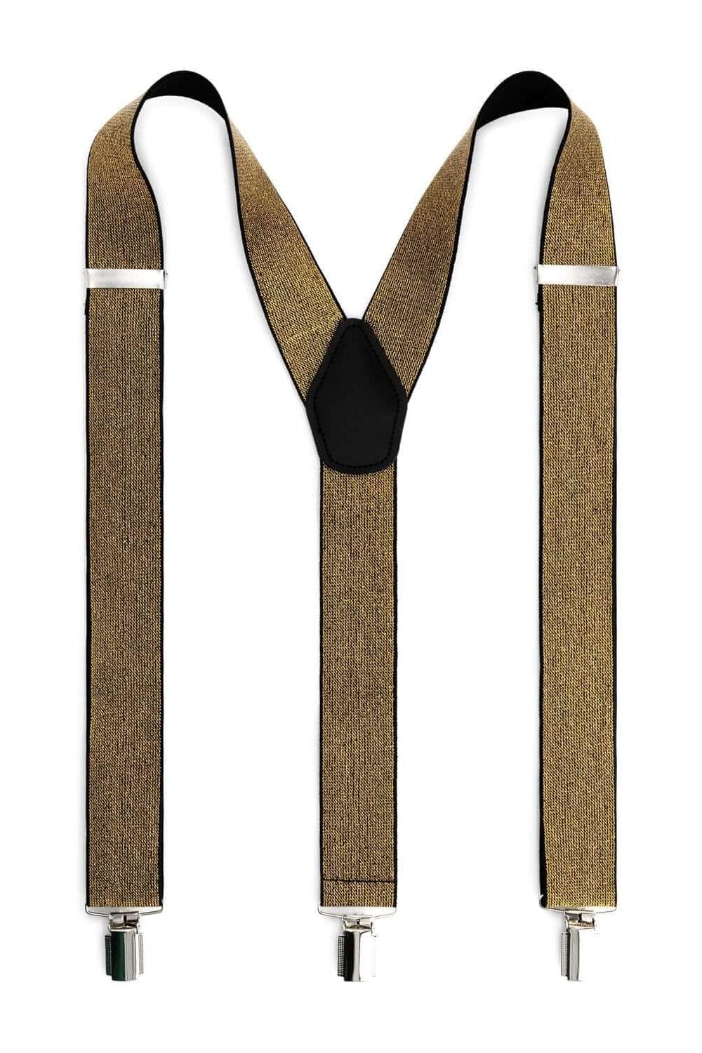 Bretels 35mm goud met elastiek en stevige clips, perfect voor stijlvolle outfits.
