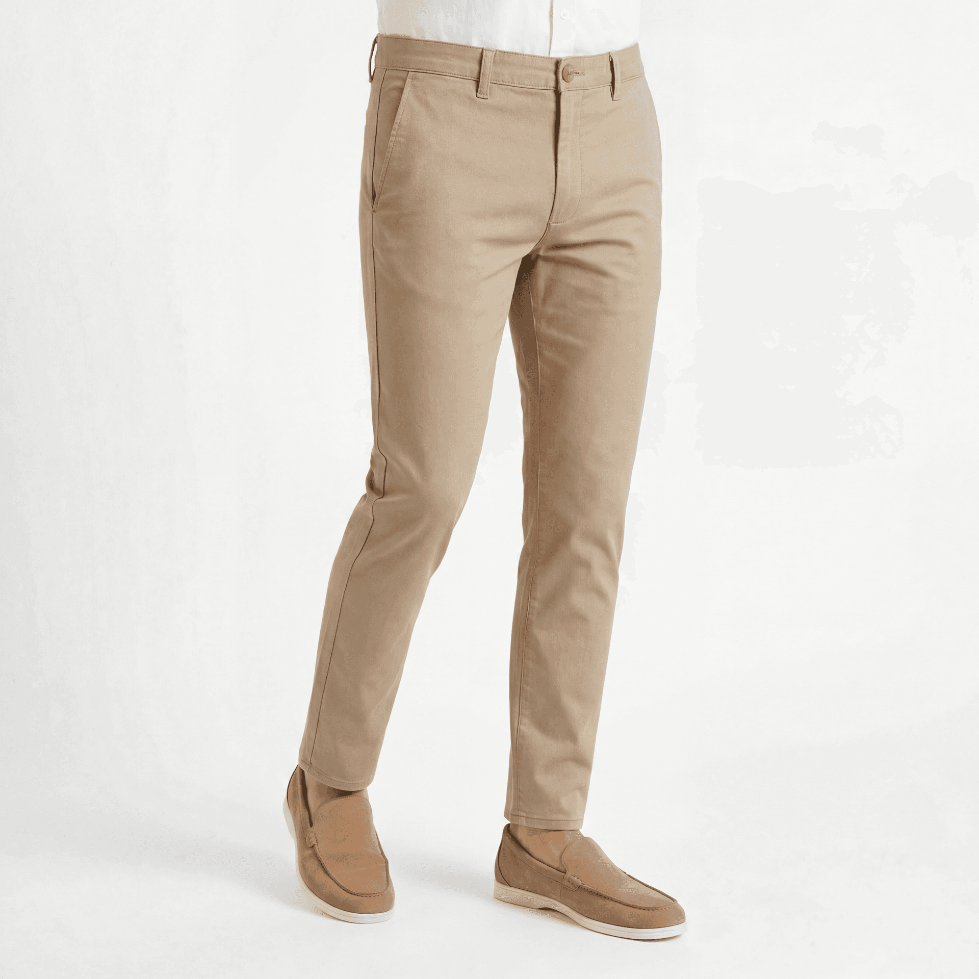 Chino stretch dobby bruin