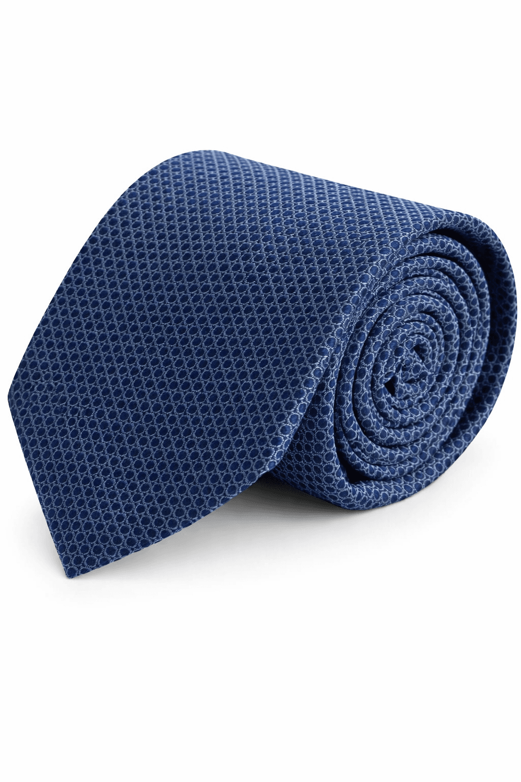 Stropdas zijde birdseye blauw, elegant met een blauw birdseye patroon, perfect voor formele gelegenheden.