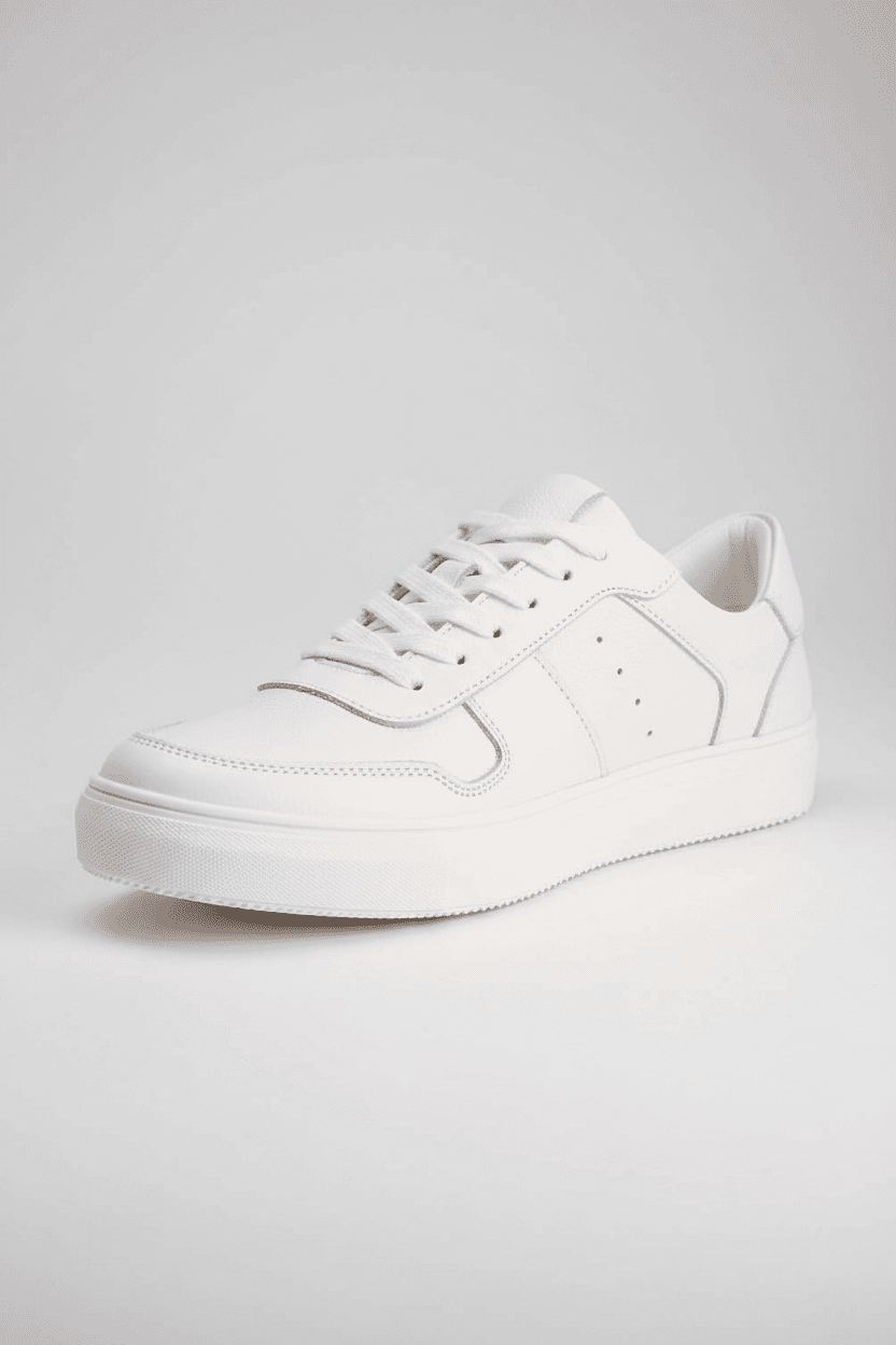 Sneaker leder wit - witte leren sneakers met ademend leer en comfortabele pasvorm.