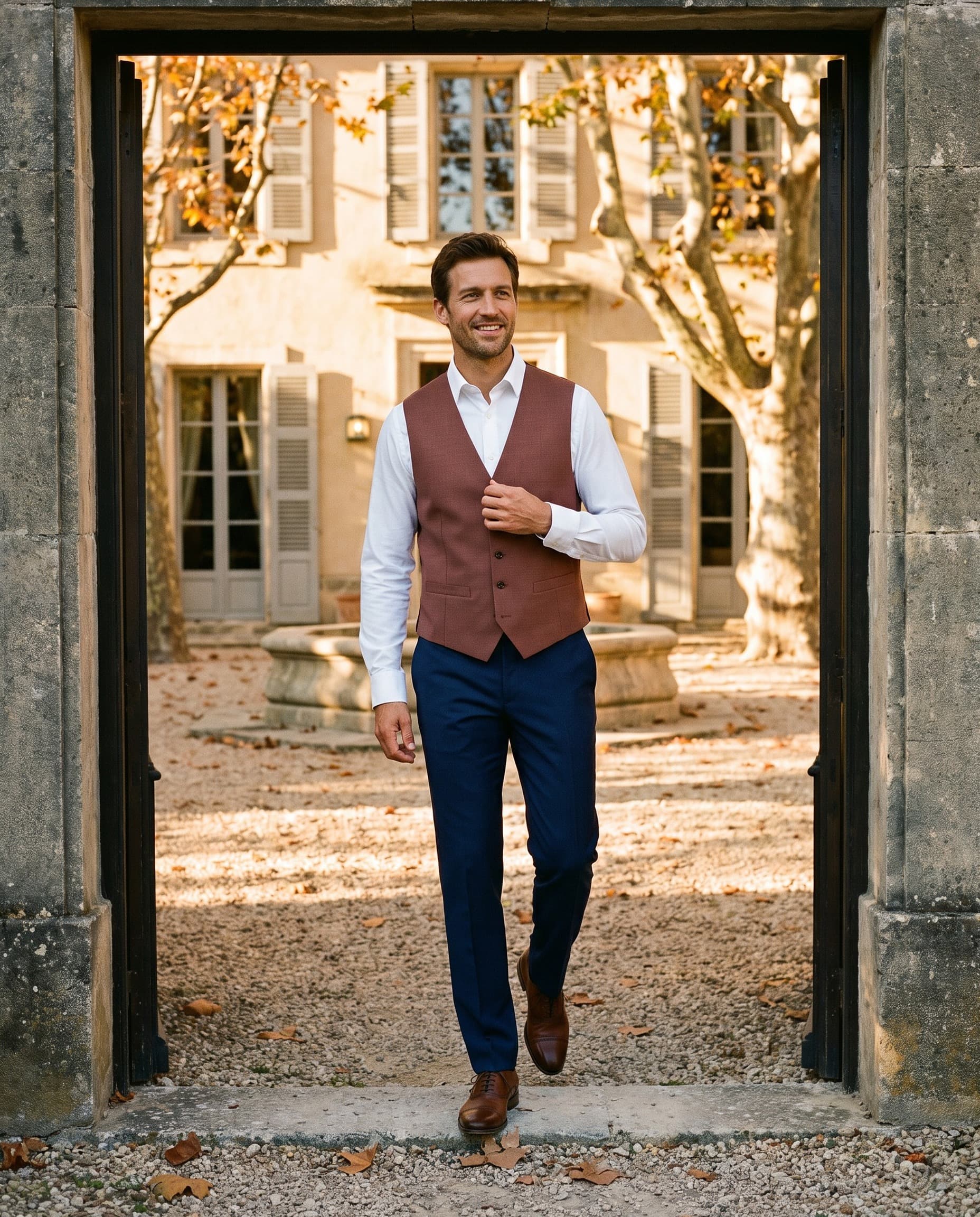 Gilet marron roodbruin — sfeerbeeld