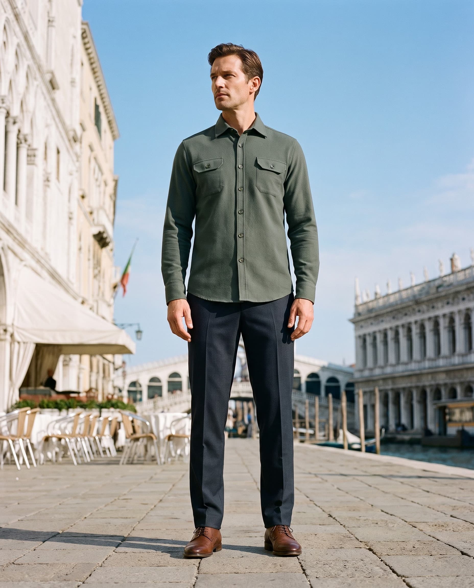 Overshirt flannel groen — sfeerbeeld