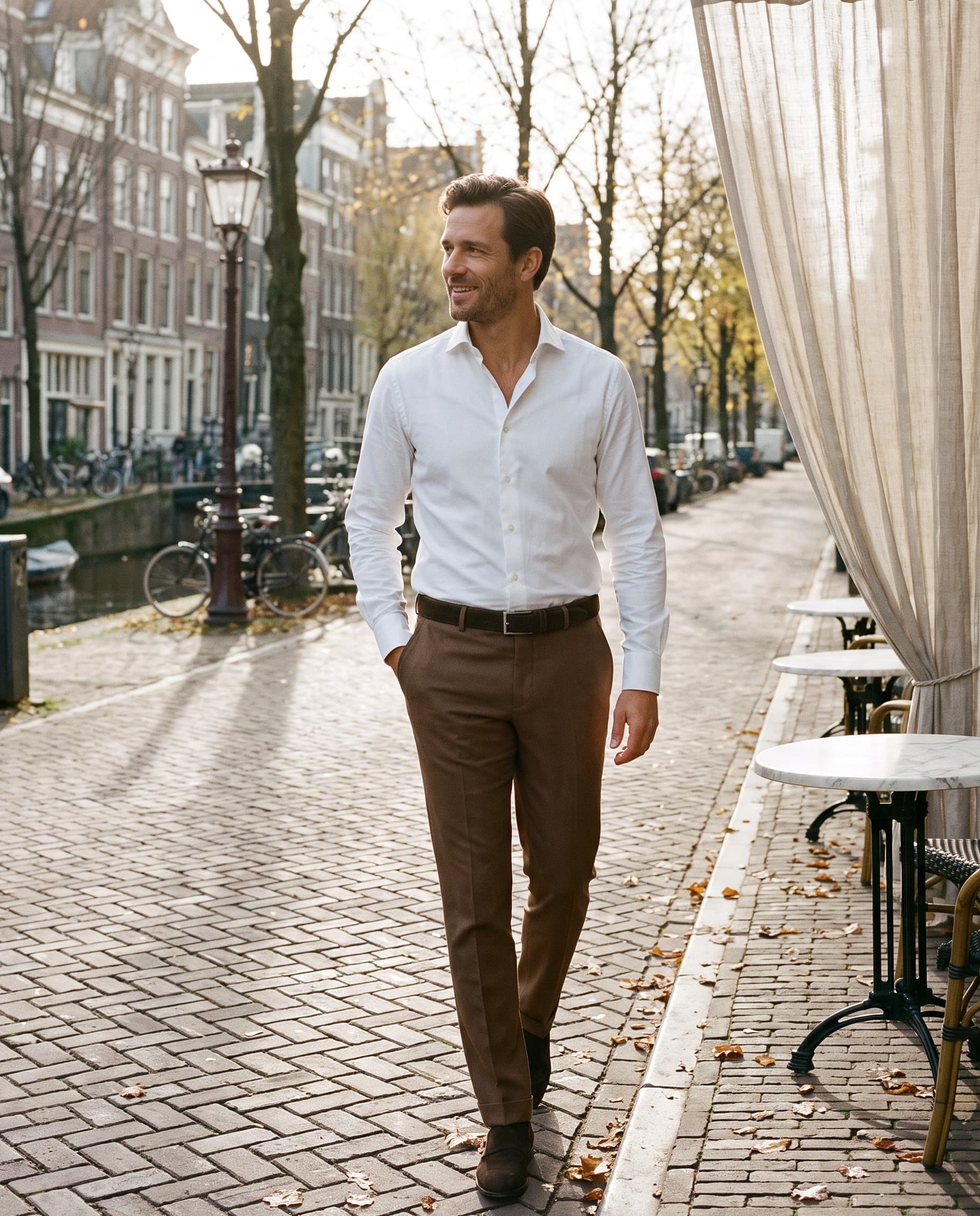 Riem suede donkerbruin — sfeerbeeld