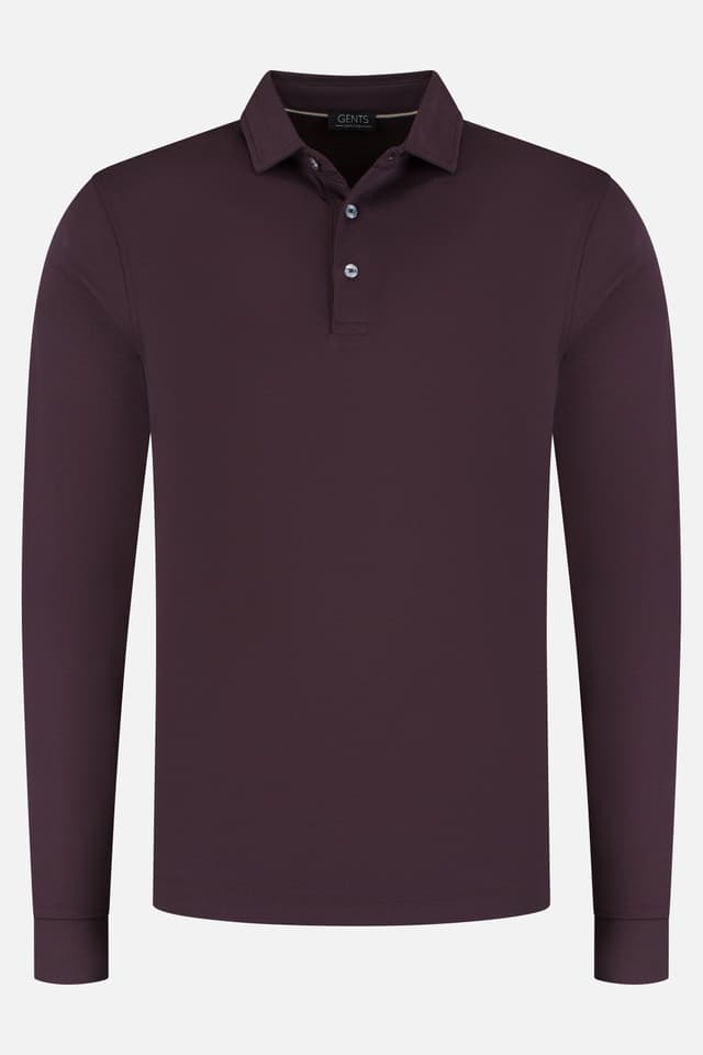 Polo longsleeve donkerrood