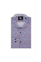 Blumfontain bloemprint blauwrood