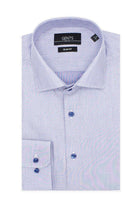GENTS slimfit print symbol blauw, katoenen overhemd met blauw micro-symbol dessin, ademend en stijlvol.