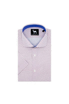 Blumfontain korte mouw wit ademend witte katoenen shirt met korte mouwen en rode accenten.