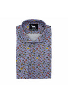 Blumfontain bloemprint katoenen overhemd met botanische bloemprint, ademend en comfortabel.