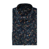 Overhemd print bloem navy