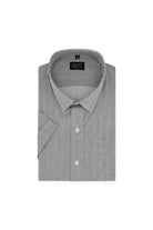 Korte mouw print rondje witgrijs