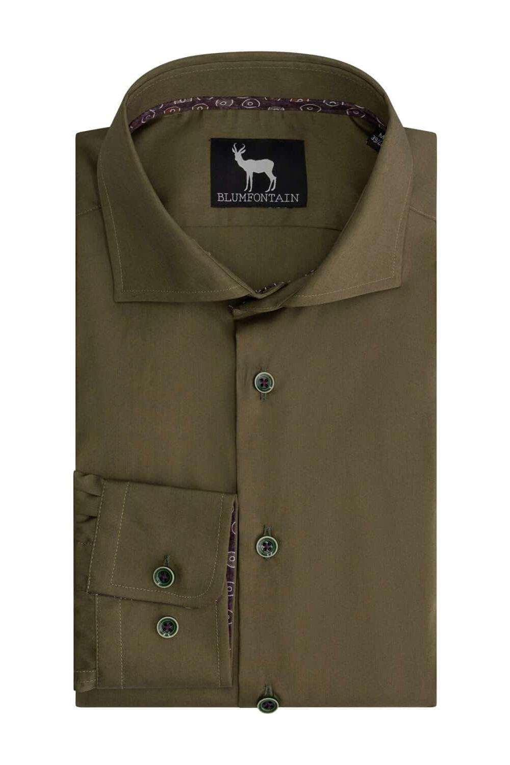 Blumfontain overhemd uni groen