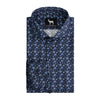 Overhemd print bloem blauw