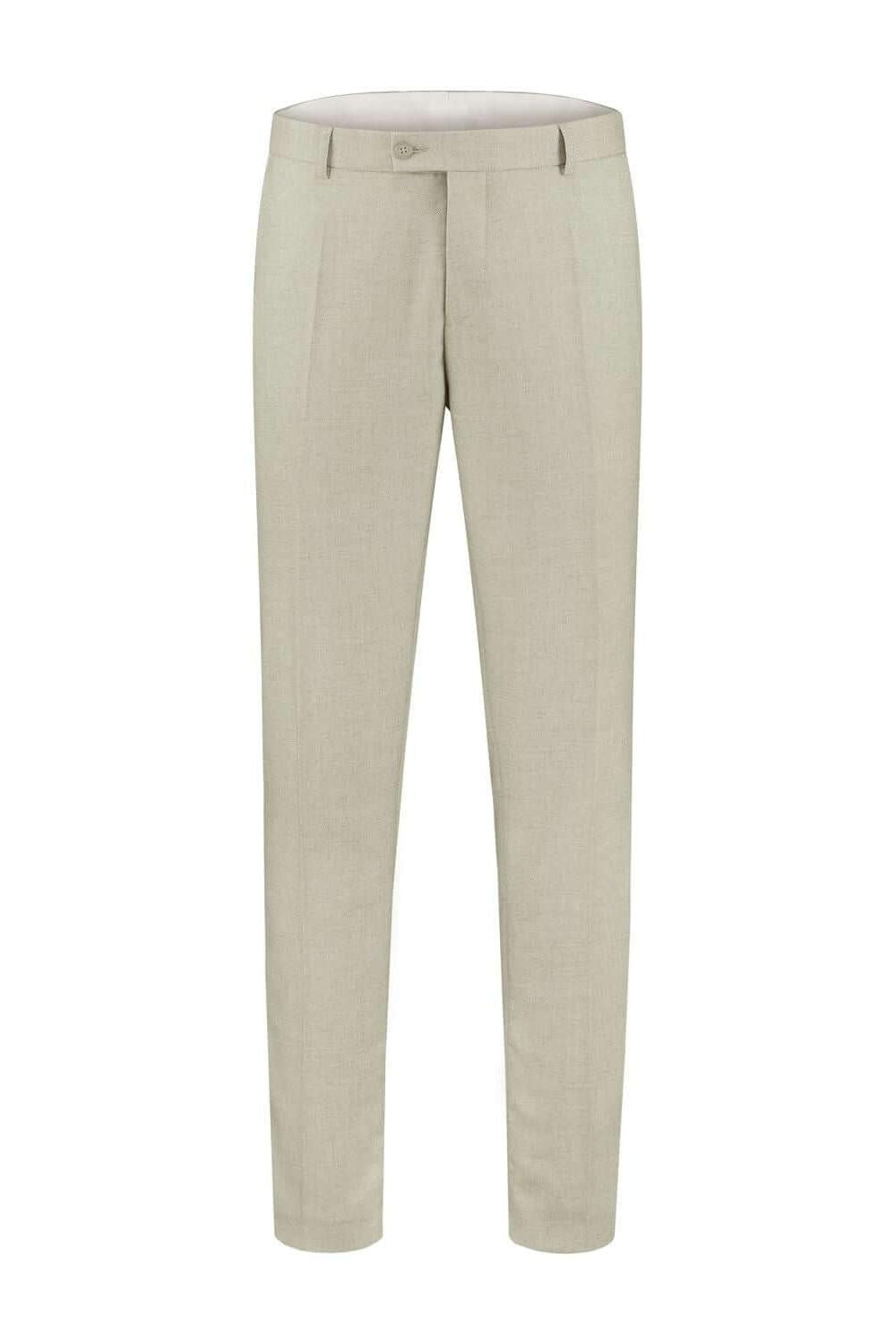 Pantalon lichtgroen, lichte katoen-linnen broek met praktische zakken en ademend comfort.