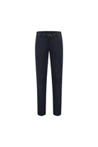 Jog-trousers blauw-sneaker-suit, blauwe jog-trousers met trekkoord en pantalonlook.