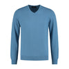 V-neck staalblauw
