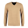 V-neck melange zand
