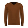 V-neck katoen oker
