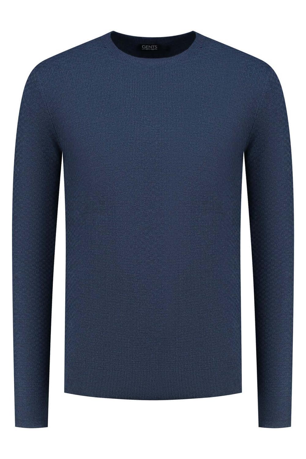 Ronde hals structuur denim