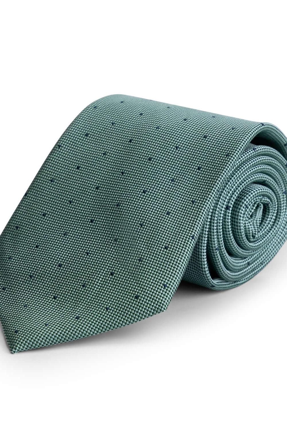 Groene zijden stropdas met subtiel patroon, perfecte keuze voor een professionele uitstraling - Stropdas zijde.