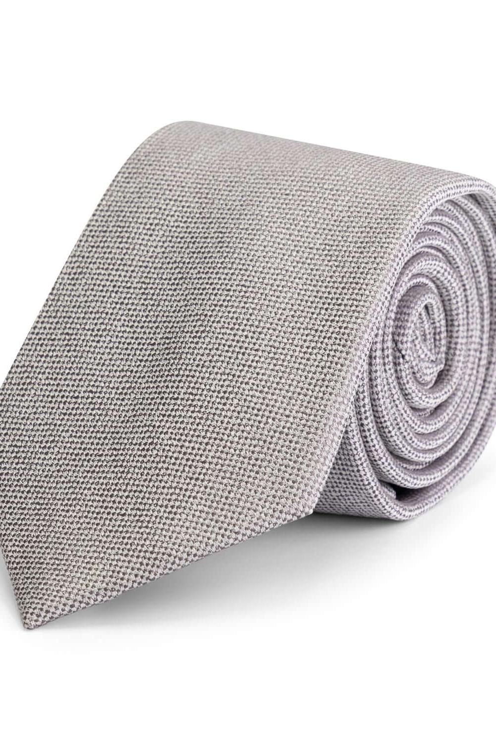 Lichtgrijze stropdas zijde met ademend comfort en veelzijdigheid, perfect voor elke gelegenheid.