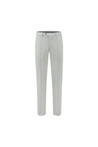 Pantalon jersey grijs - grijze broek met strakke plooien en nette afwerking.
