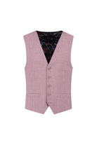 Gilet linnenlook terrapink, frisse gilet met bloemenvoering voor zakelijke en casual looks.